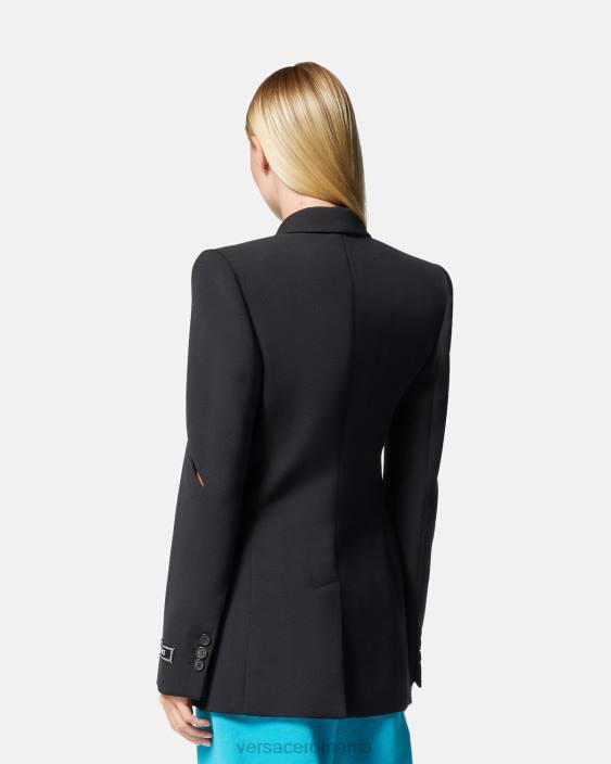 negru blazer tăiat la un singur piept Versace femei îmbrăcăminte 40L6111