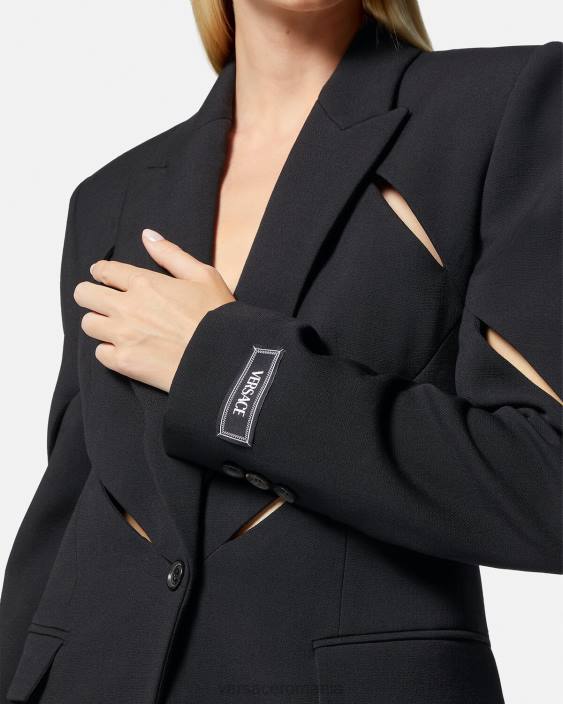 negru blazer tăiat la un singur piept Versace femei îmbrăcăminte 40L6111