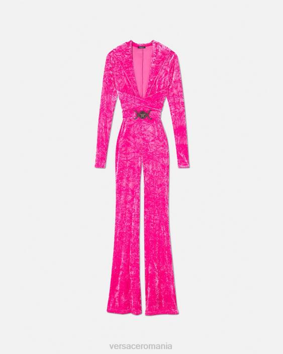 fucsie Salopetă din catifea cu hanoraș medusa '95 Versace femei îmbrăcăminte 40L656