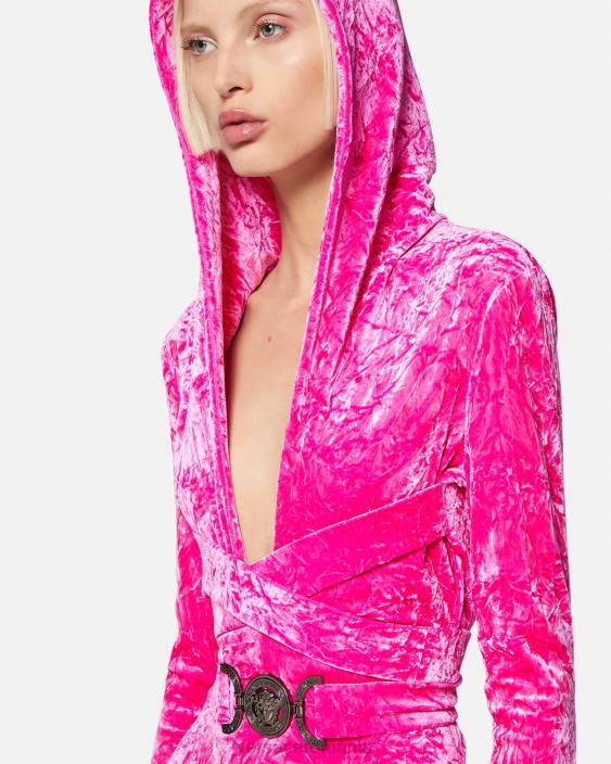 fucsie Salopetă din catifea cu hanoraș medusa \'95 Versace femei îmbrăcăminte 40L656