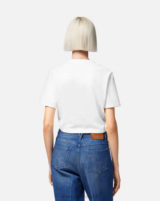 alb tricou cu logo pentru ac de siguranță Versace femei îmbrăcăminte 40L6138