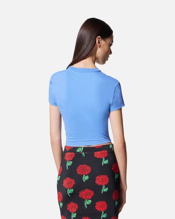 albastru deschis tricou cu număr de bucată Versace femei îmbrăcăminte 40L62228