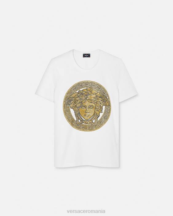 aur alb tricou crystal la medusa Versace femei îmbrăcăminte 40L6133