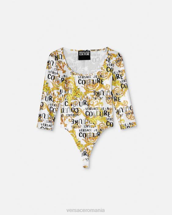auriu și alb body couture cu logo Versace femei îmbrăcăminte 40L62210