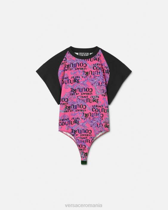 fucsie tricou body couture cu logo Versace femei îmbrăcăminte 40L62209