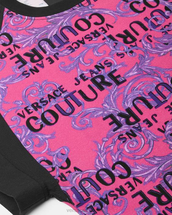 fucsie tricou body couture cu logo Versace femei îmbrăcăminte 40L62209