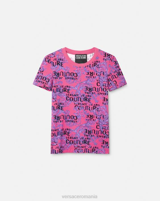 fucsie tricou cu logo couture Versace femei îmbrăcăminte 40L62221