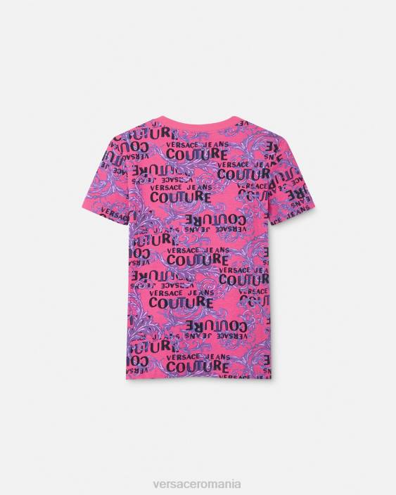 fucsie tricou cu logo couture Versace femei îmbrăcăminte 40L62221