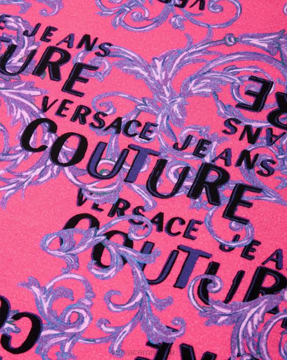 fucsie tricou cu logo couture Versace femei îmbrăcăminte 40L62221