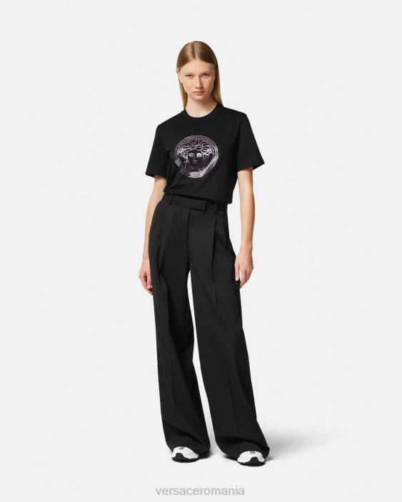 negru roz tricou cu medusa Versace femei îmbrăcăminte 40L6127