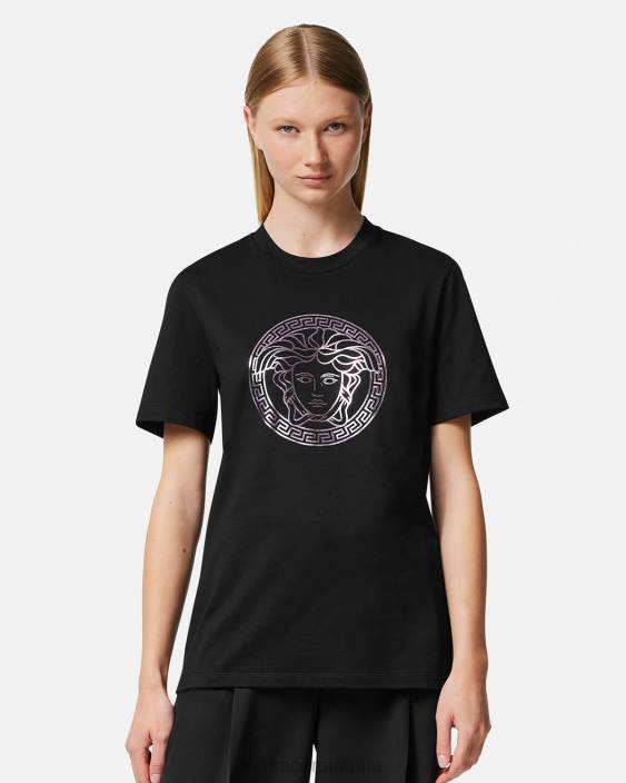 negru roz tricou cu medusa Versace femei îmbrăcăminte 40L6127