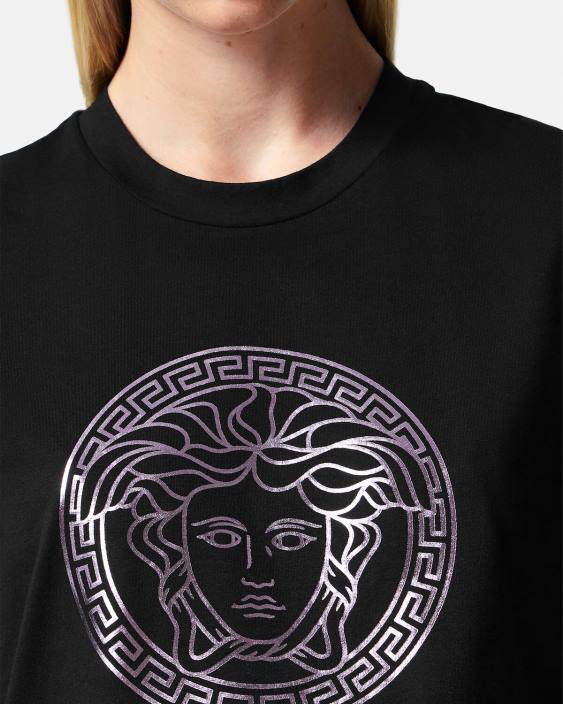 negru roz tricou cu medusa Versace femei îmbrăcăminte 40L6127