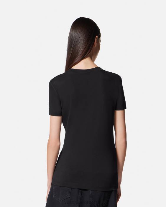 negru si auriu tricou gradina cu emblema v Versace femei îmbrăcăminte 40L62231