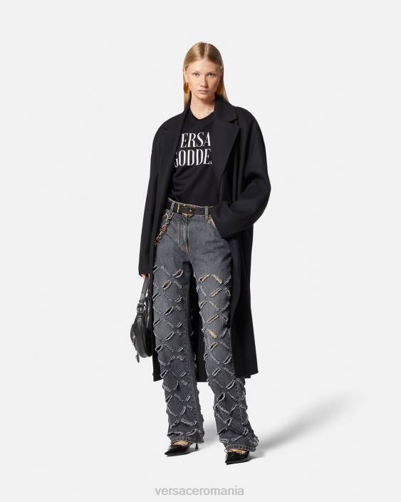 negru tricou rulat zeița Versace femei îmbrăcăminte 40L6155