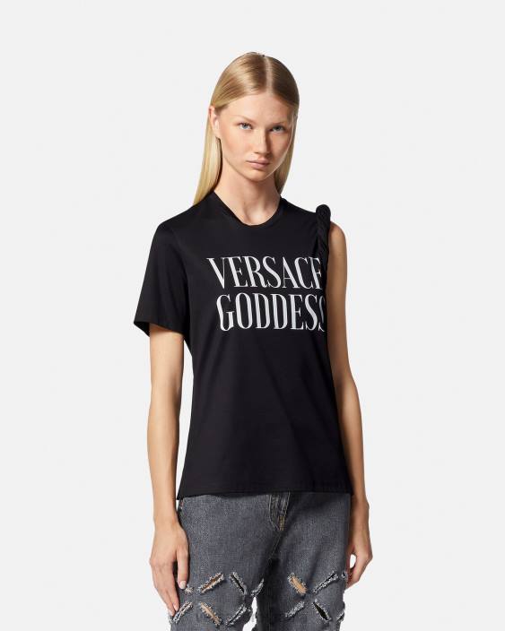 negru tricou rulat zeița Versace femei îmbrăcăminte 40L6155
