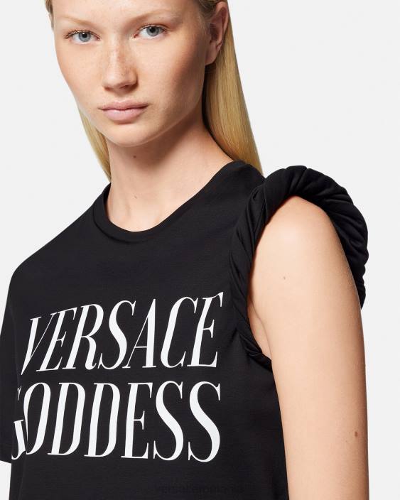 negru tricou rulat zeița Versace femei îmbrăcăminte 40L6155