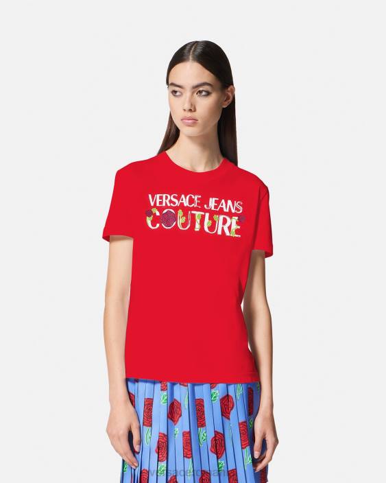 portocale tricou cu logo trandafiri Versace femei îmbrăcăminte 40L62168