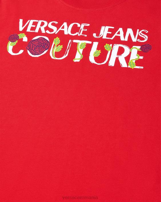 portocale tricou cu logo trandafiri Versace femei îmbrăcăminte 40L62168