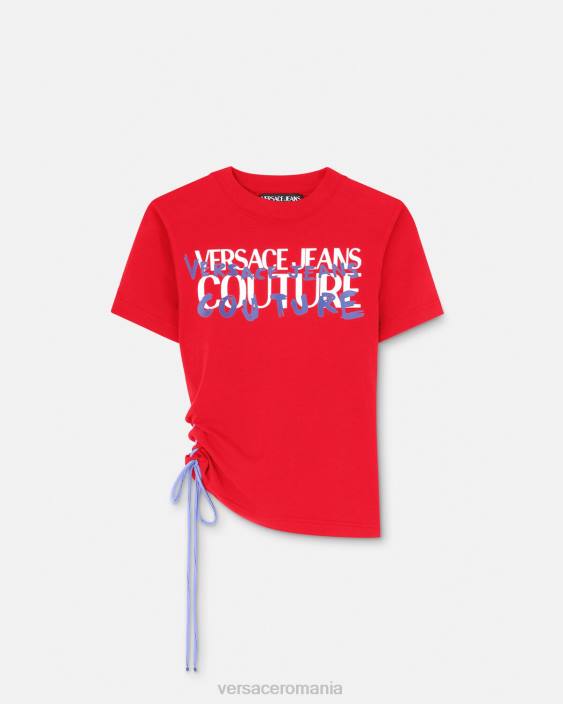 portocale tricou cu siret cu logo Versace femei îmbrăcăminte 40L62172