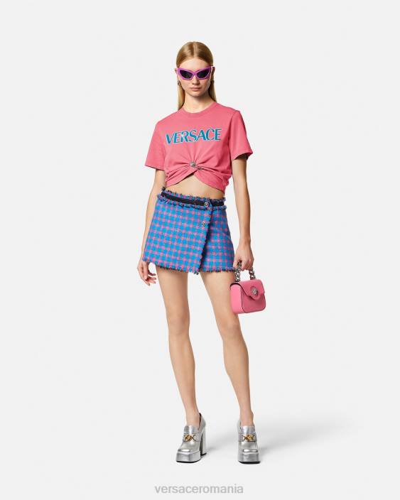 roz tricou cu logo pentru ac de siguranță Versace femei îmbrăcăminte 40L6139