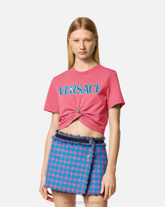 roz tricou cu logo pentru ac de siguranță Versace femei îmbrăcăminte 40L6139