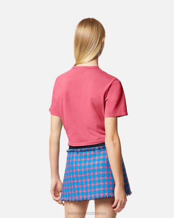 roz tricou cu logo pentru ac de siguranță Versace femei îmbrăcăminte 40L6139