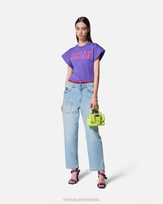 violet tricou body cu logo Versace femei îmbrăcăminte 40L62163