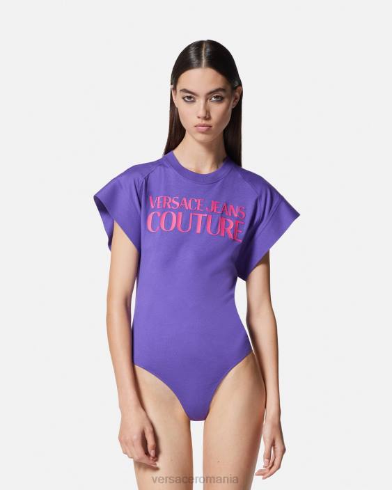 violet tricou body cu logo Versace femei îmbrăcăminte 40L62163