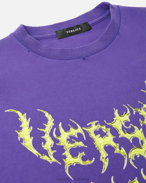 violet tricou supradimensionat al zeiței Versace femei îmbrăcăminte 40L6151
