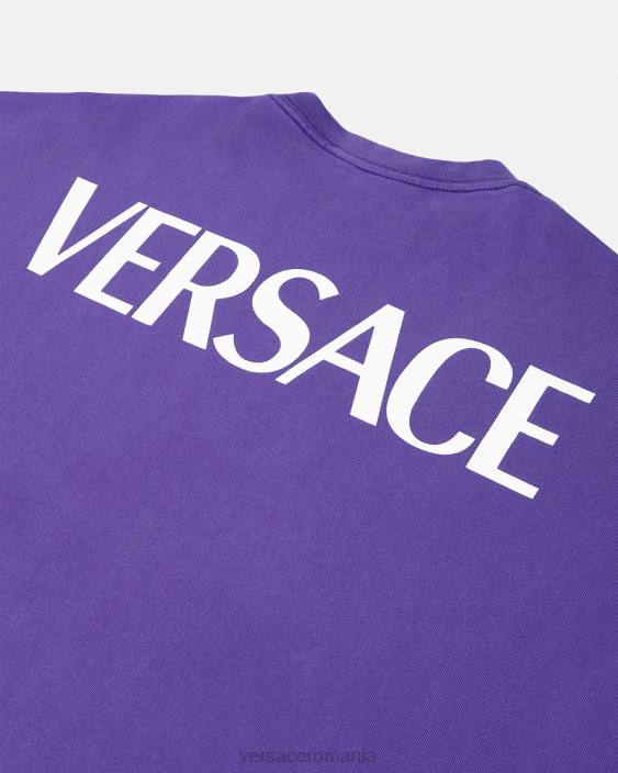 violet tricou supradimensionat al zeiței Versace femei îmbrăcăminte 40L6151