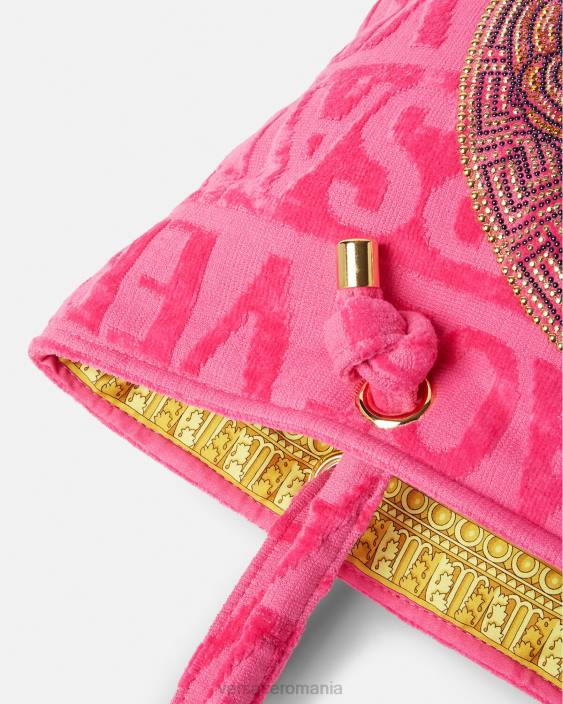 fucsie geantă tote cu prosop cu medusa de cristal Versace femei lenjerie intimă și îmbrăcăminte de plajă 40L61208