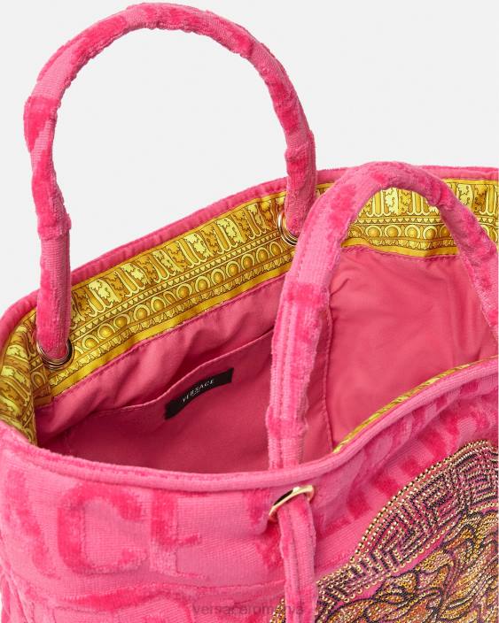 fucsie geantă tote cu prosop cu medusa de cristal Versace femei lenjerie intimă și îmbrăcăminte de plajă 40L61208