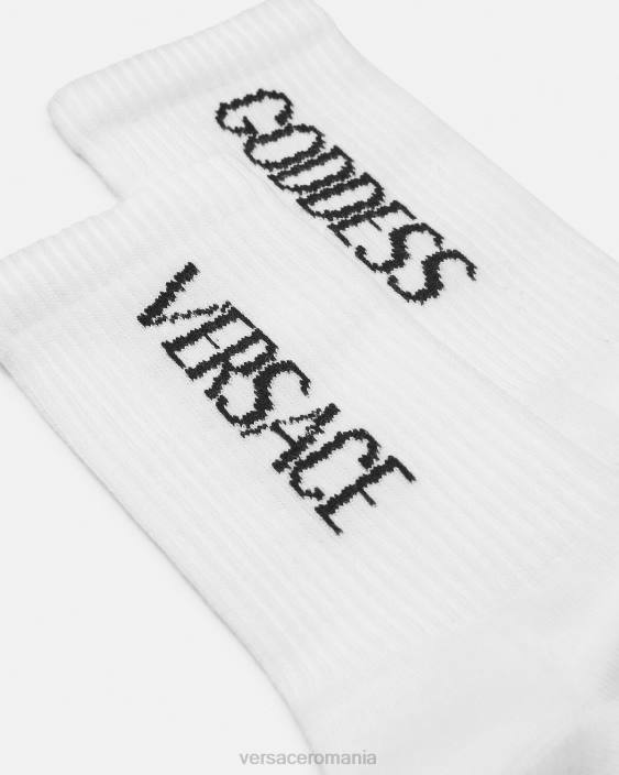 alb negru șosete de zeiță Versace femei lenjerie intimă și îmbrăcăminte de plajă 40L61109