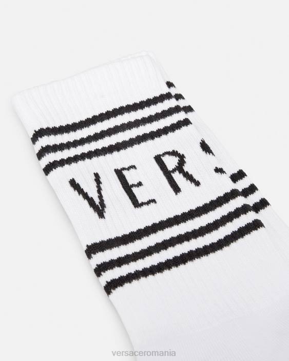 alb șosete cu logo vintage Versace femei lenjerie intimă și îmbrăcăminte de plajă 40L61100