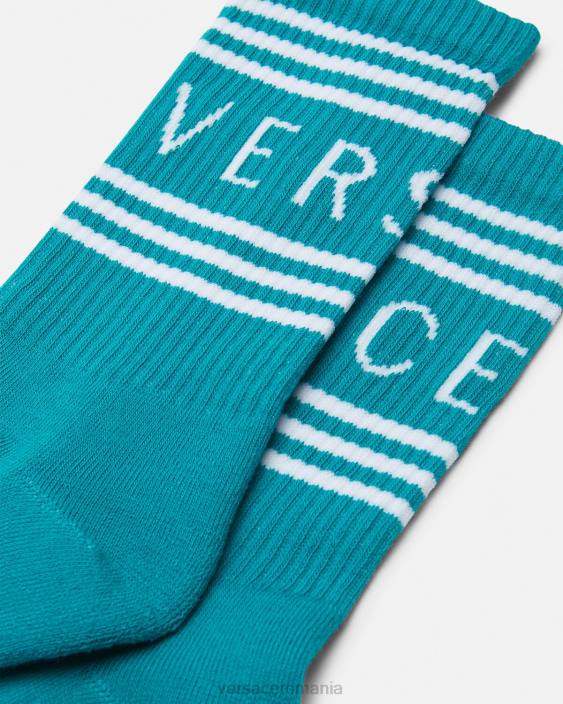 apă verde Șosete cu logo vintage anilor 90 Versace femei lenjerie intimă și îmbrăcăminte de plajă 40L61107