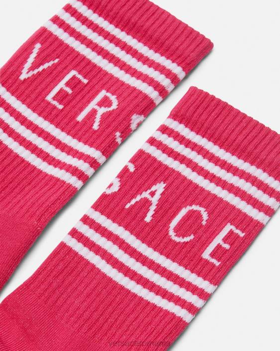 fucsie Șosete cu logo vintage anilor 90 Versace femei lenjerie intimă și îmbrăcăminte de plajă 40L61106