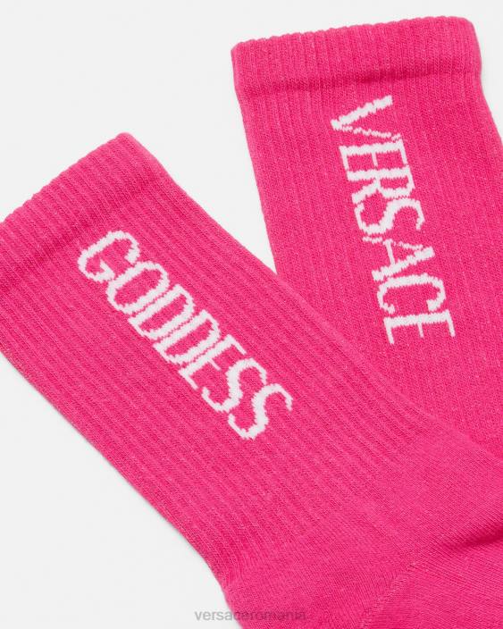 fucsie șosete de zeiță Versace femei lenjerie intimă și îmbrăcăminte de plajă 40L61105