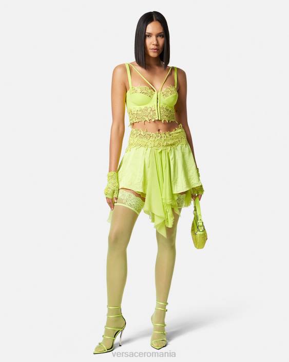 lămâie verde ciorapi de dantela Versace femei lenjerie intimă și îmbrăcăminte de plajă 40L61112