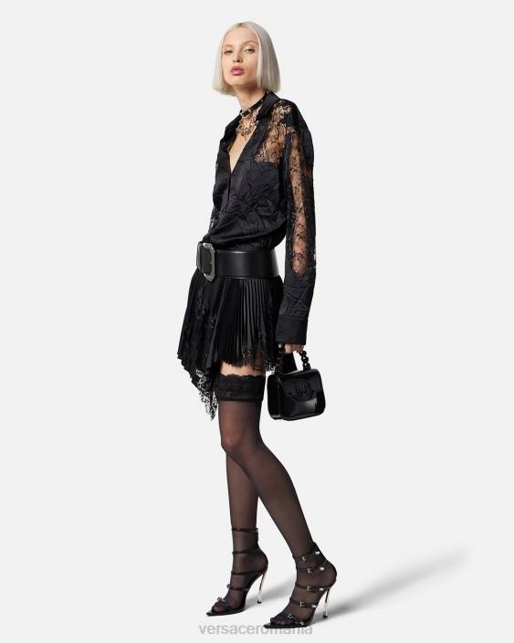 negru ciorapi de dantela Versace femei lenjerie intimă și îmbrăcăminte de plajă 40L61113
