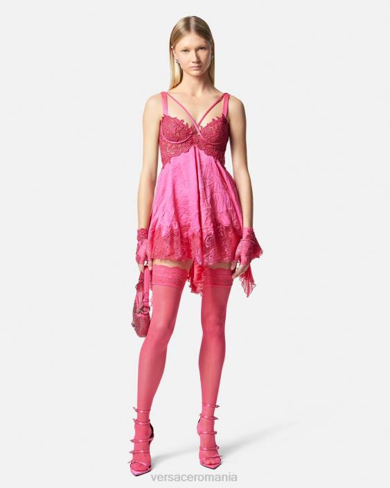roz ciorapi de dantela Versace femei lenjerie intimă și îmbrăcăminte de plajă 40L61111