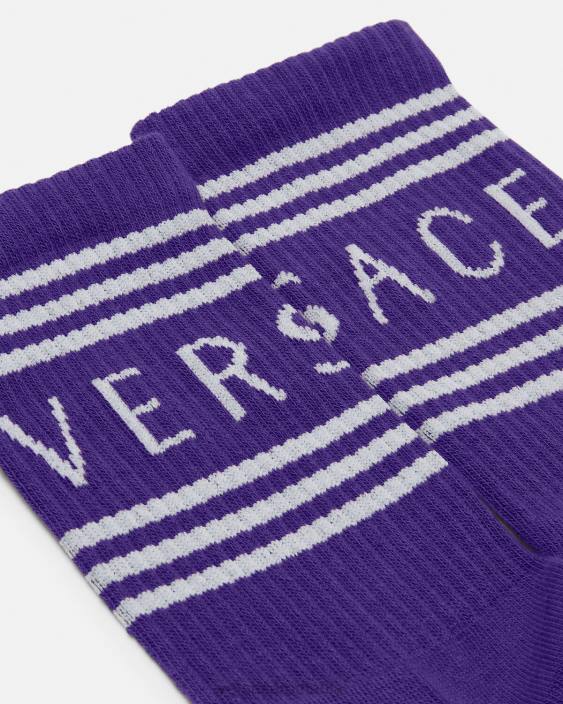 violet Șosete cu logo vintage anilor 90 Versace femei lenjerie intimă și îmbrăcăminte de plajă 40L61108