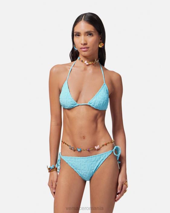 albastru deschis top de bikini cu prosop Versace femei lenjerie intimă și îmbrăcăminte de plajă 40L61119
