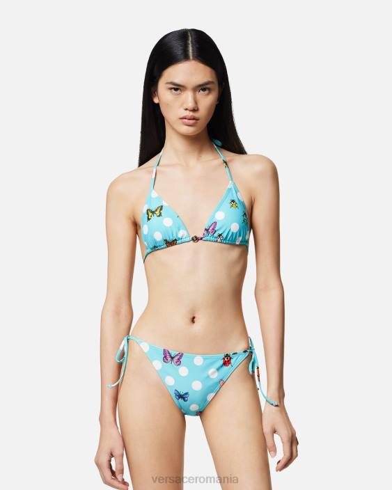albastru fund de bikini fluturi Versace femei lenjerie intimă și îmbrăcăminte de plajă 40L61132
