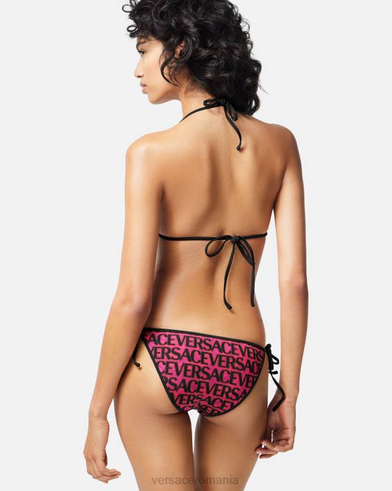 fucsia și imprimeu Top de bikini reversibil Versace femei lenjerie intimă și îmbrăcăminte de plajă 40L61165