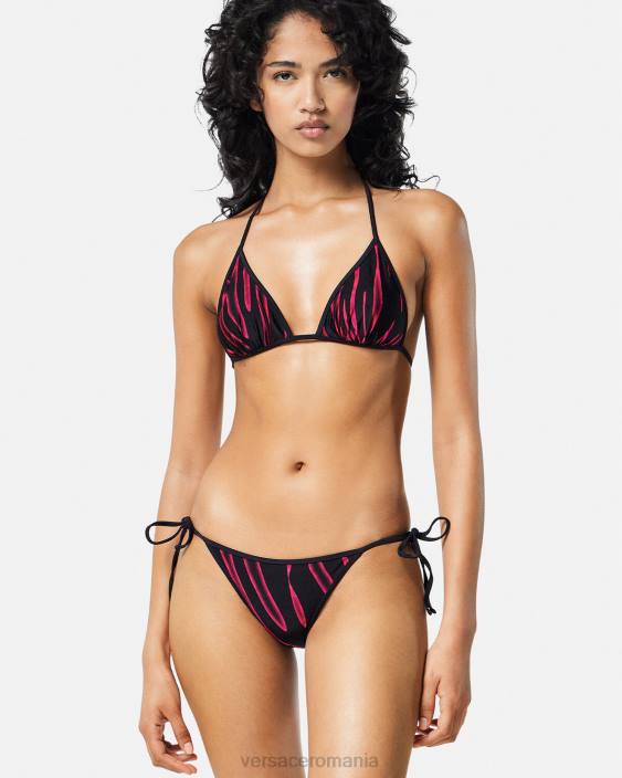 fucsia și imprimeu Top de bikini reversibil Versace femei lenjerie intimă și îmbrăcăminte de plajă 40L61165