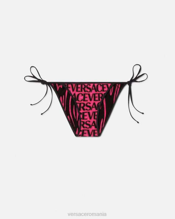 fucsia și imprimeu fund de bikini reversibil Versace femei lenjerie intimă și îmbrăcăminte de plajă 40L61168