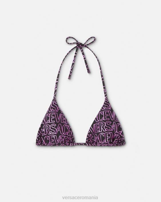 fucsia și imprimeu top de bikini peste tot Versace femei lenjerie intimă și îmbrăcăminte de plajă 40L61163