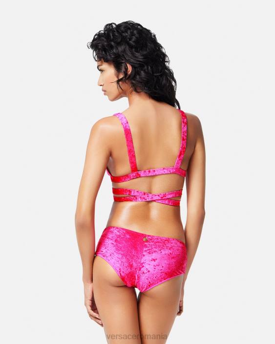 fucsie Top de bikini din catifea medusa \'95 Versace femei lenjerie intimă și îmbrăcăminte de plajă 40L61173