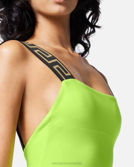 lămâie verde Costum de baie dintr-o bucată cu bordura greca Versace femei lenjerie intimă și îmbrăcăminte de plajă 40L61179