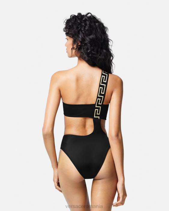 negru Costum de baie dintr-o bucată cu bordura greca Versace femei lenjerie intimă și îmbrăcăminte de plajă 40L61161